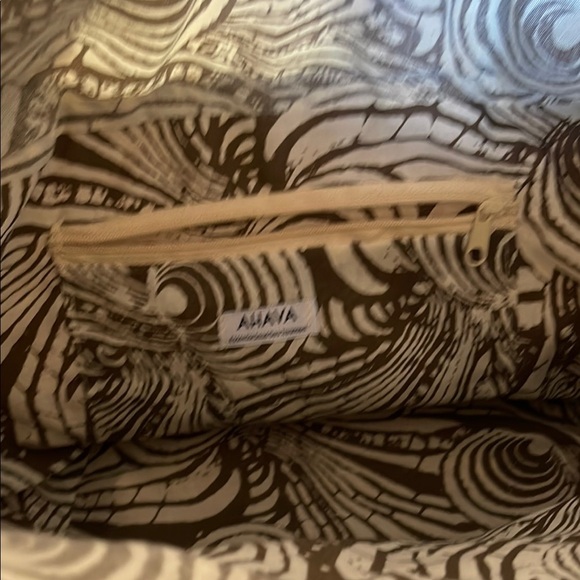 AHAVA Straw Tote with Orange and Cream Accents - Picture 4 of 11